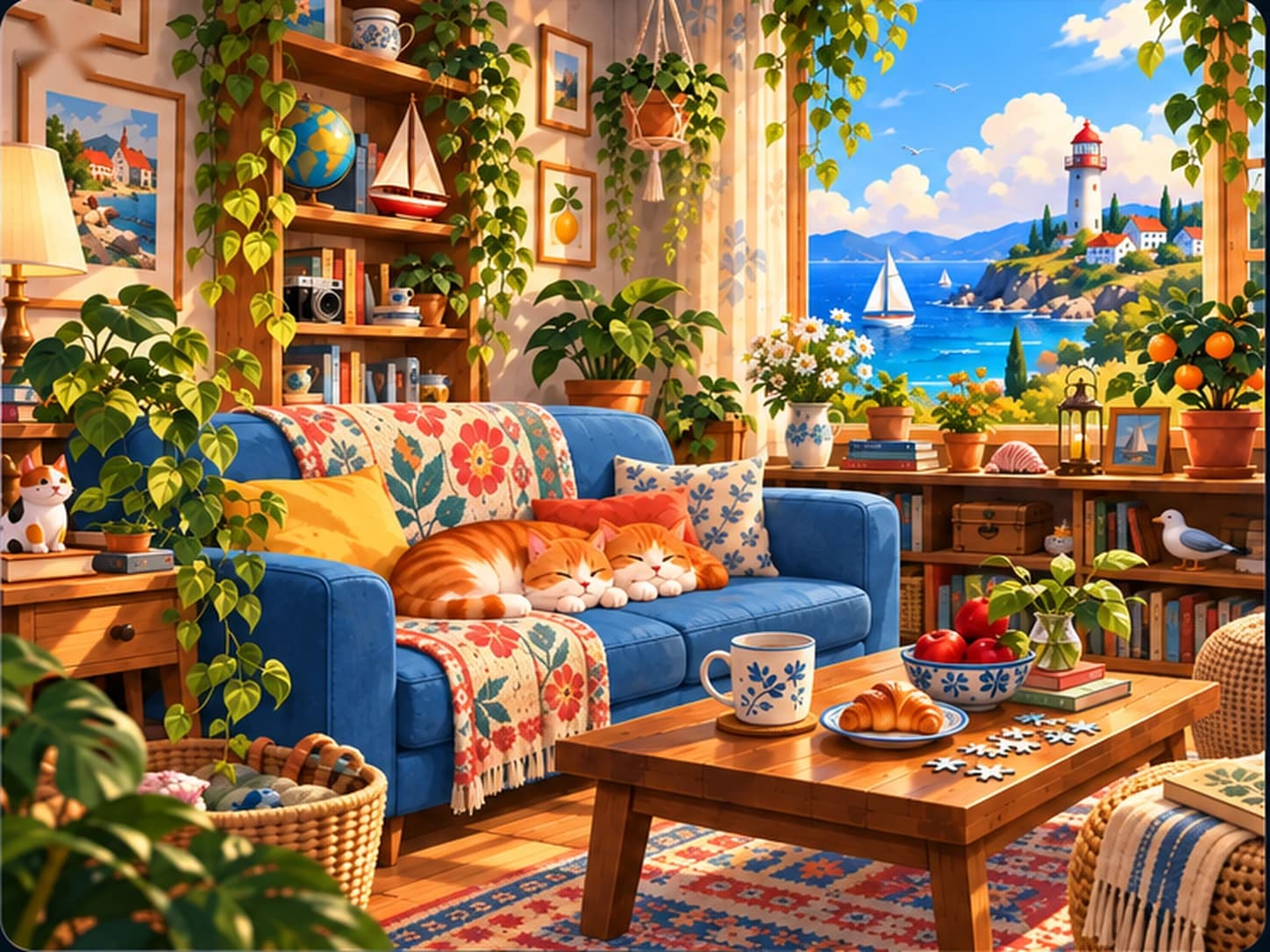 Locked original Coastal Cozy Room scene.