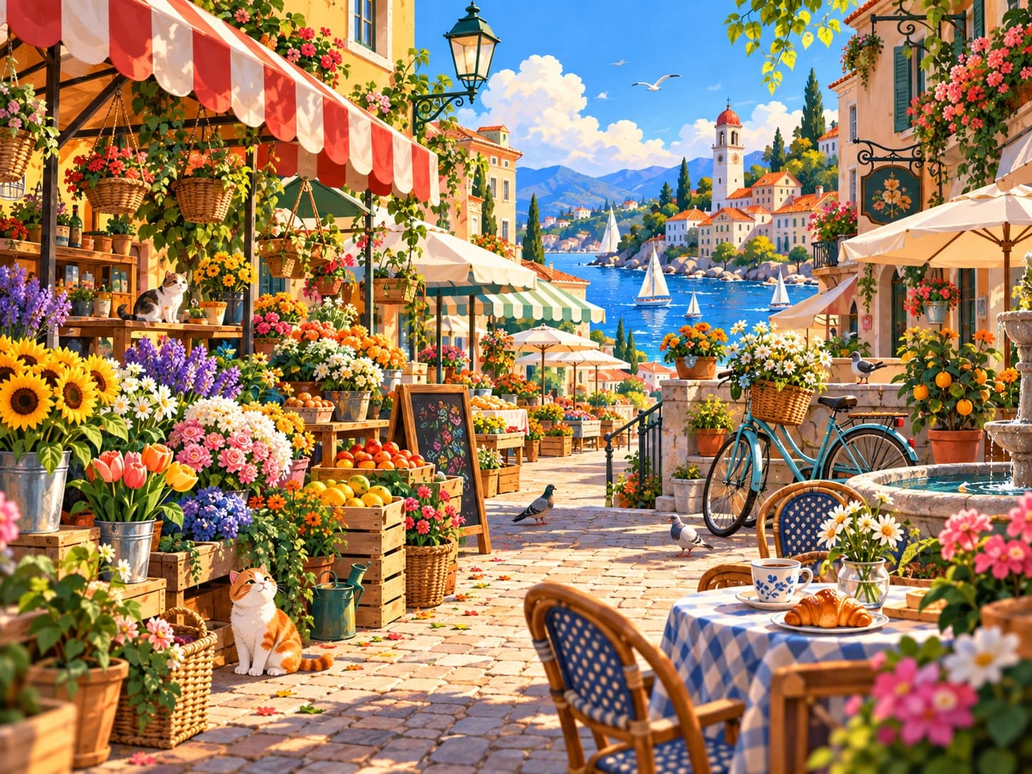 Harbor Flower Market Spot the Difference puzzle