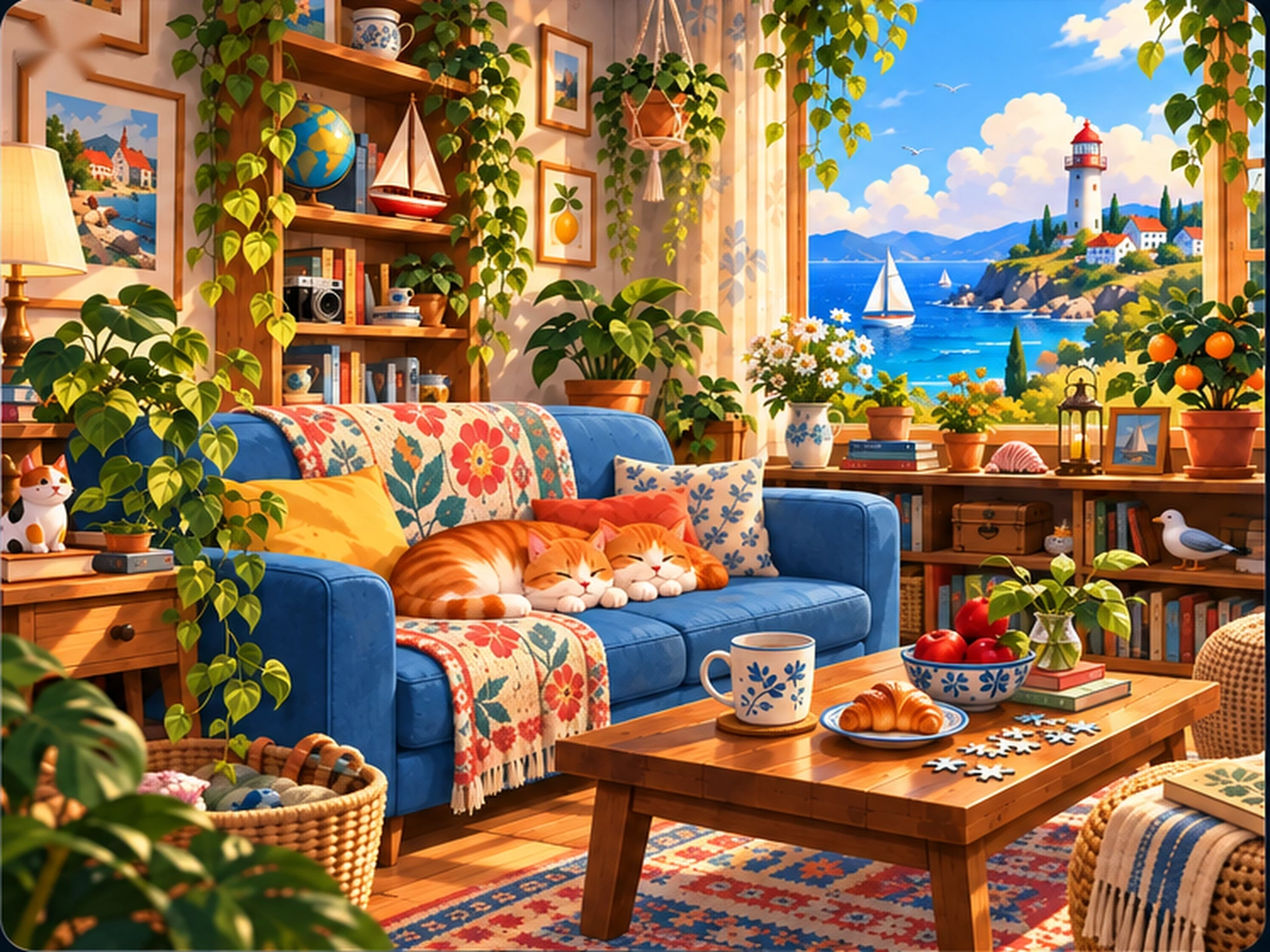 Locked original Coastal Cozy Room scene.